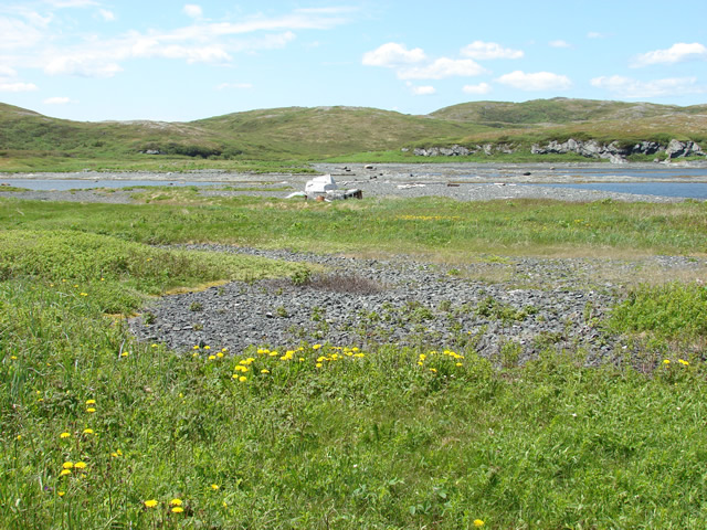 An open galet for drying fish, on Fischot Island.